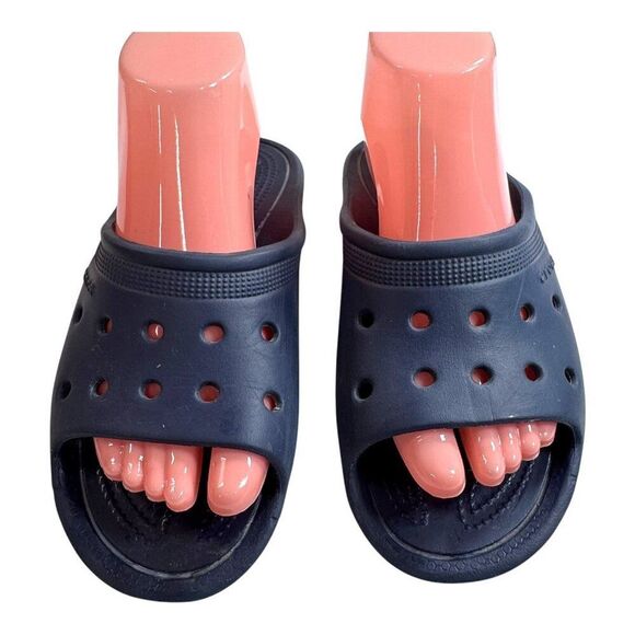 Crocs Baya Slide Sandal Mens 6 Womens 8 Solid Black Lightweight Water Friendly - Picture 3 of 10